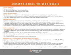 Library Information Sheet