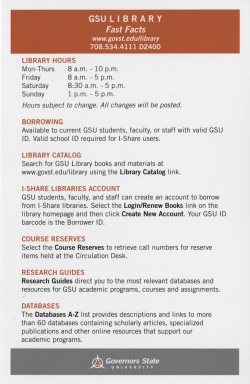 GSU Library Fast Facts