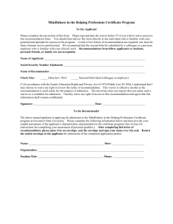 Letters of Recommendation