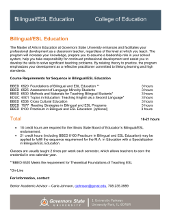 ESL/Bilingual Endorsement/Approval&nbsp;&nbsp;