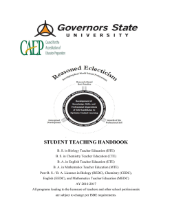 Secondary Education Student Teaching Handbook
