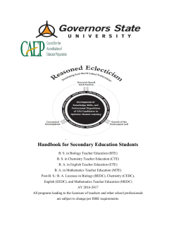 Secondary Education Handbook