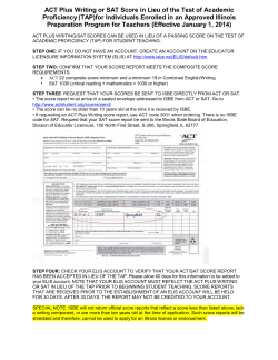 ISBE Guidelines for ACT / SAT in Lieu of TAP