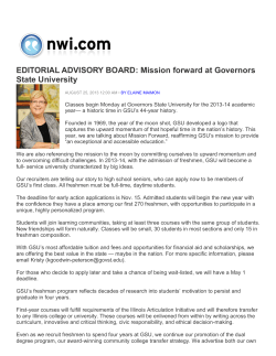 mission forward at governors state university, nwitimes article, 8-25-13