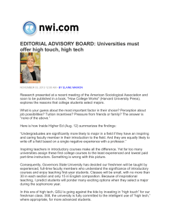 universities must offer high touch, high tech, nwi article, 11-3-13