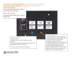 Technology Enhanced Classrooms - Instructions for Use