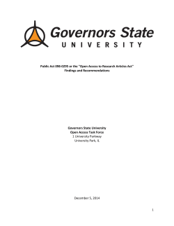 Governors State University's December 5, 2014 Report