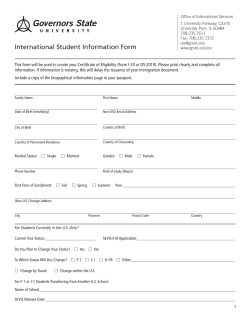 International Student Information Form