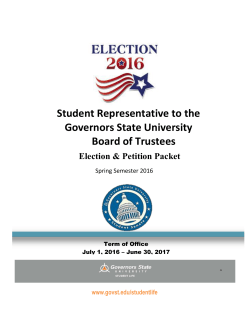 Board of Trustee Student Representative Election Packet