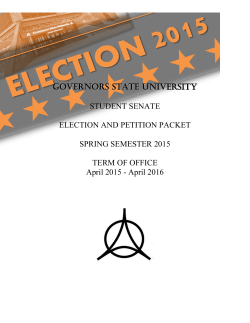 Student Senate Election Packet 2015