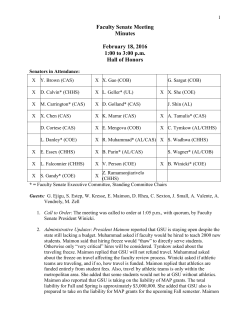 Faculty Senate Minutes - February 2016 final