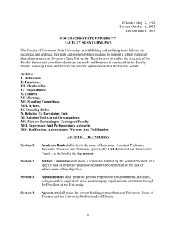 Faculty Senate Bylaws 2013