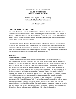 Minutes - Board Retreat August 4-5, 2013