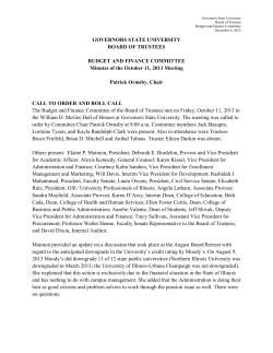 Budget and Finance Committee Minutes - October 11, 2013