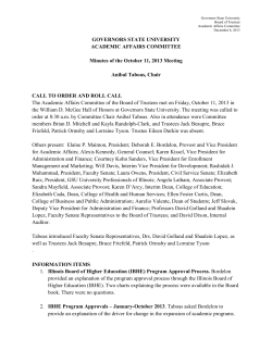Academic Affairs Committee Minutes - October 11, 2013
