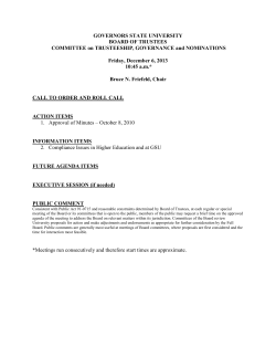 Committee on Trusteeship Agenda - December 6, 2013