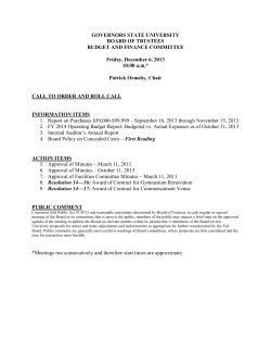 Budget and Finance Committee Agenda - December 6, 2013