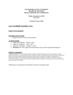 Human Resources Committee Agenda - December 6, 2013