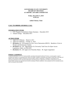 Academic Affairs Committee Agenda - December 6, 2013
