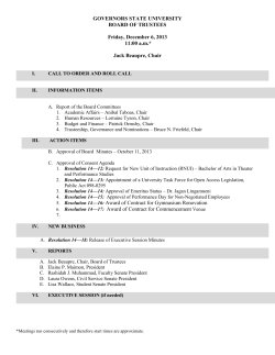 Full Board Agenda - December 6, 2013
