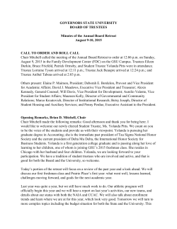 Minutes - Board Retreat - August 9-10, 2015