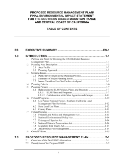 Proposed Resource Management Plan and Final EIS