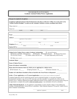 Graduate Assistant/Tuition Waiver Application