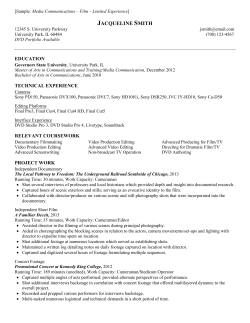 Media Communications - Film - Limited Experience