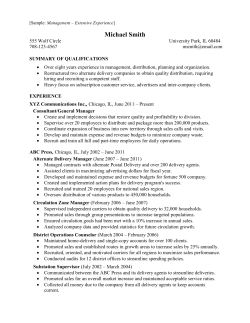 Management - Extensive Experience