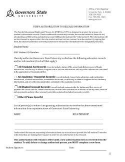 FERPA Release of Information