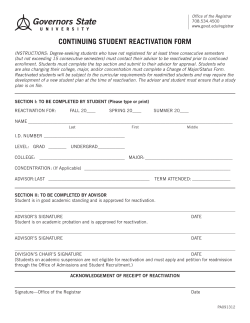 Reactivation Form