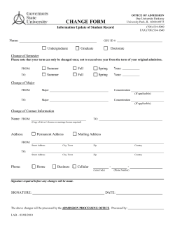 Deferred Enrollment / Information Update Change Form
