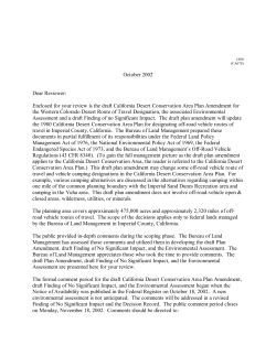 2002 WECO Routes of Travel Designation Environmental Assessment