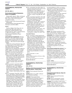 Notice of Availability of Final Environmental Impact Statement