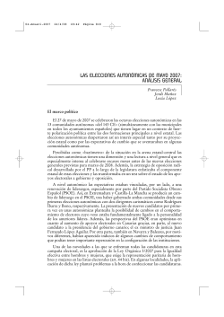 Las elecciones auton micas de 2007 en Espa a. An lisis general