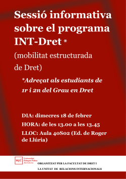 Cartell de la sessió informativa