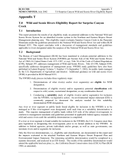 T. Wild and Scenic River Eligibility Report for Surprise Canyon