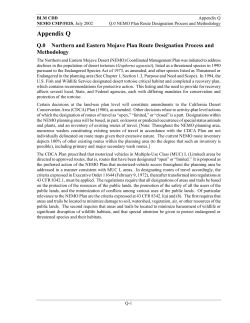 Q. Route Designation Process, Methodology and Results