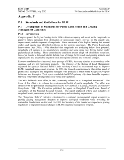 P. Development of Standards for Public Land Health and Grazing