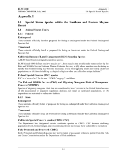 I. Species of Special Consideration in NEMO