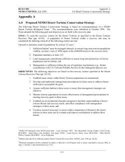 A. Proposed Desert Tortoise Conservation Strategy