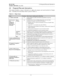 2.0 Proposed Plan and Alternatives