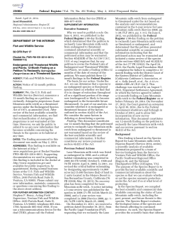 Notice of 12-Month Petition Finding from Fish and Wildlife Service