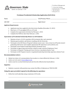 Freshmen Presidential Scholarship