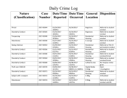 Daily Crime Log