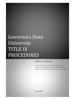 Click here to download the Governors State University Title IX Procedures (PDF)