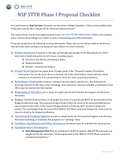 STTR Phase I Checklist