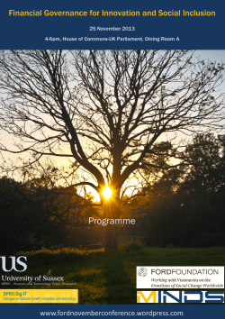 Financial Governance for Innovation and Social Inclusion: Programme [PDF 2.30MB]
