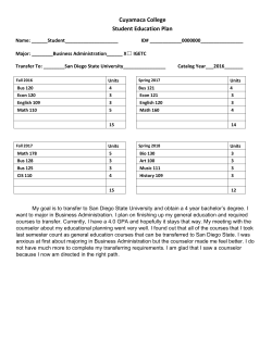 Sample Student Educational Plan