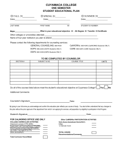 One Semester Education Plan